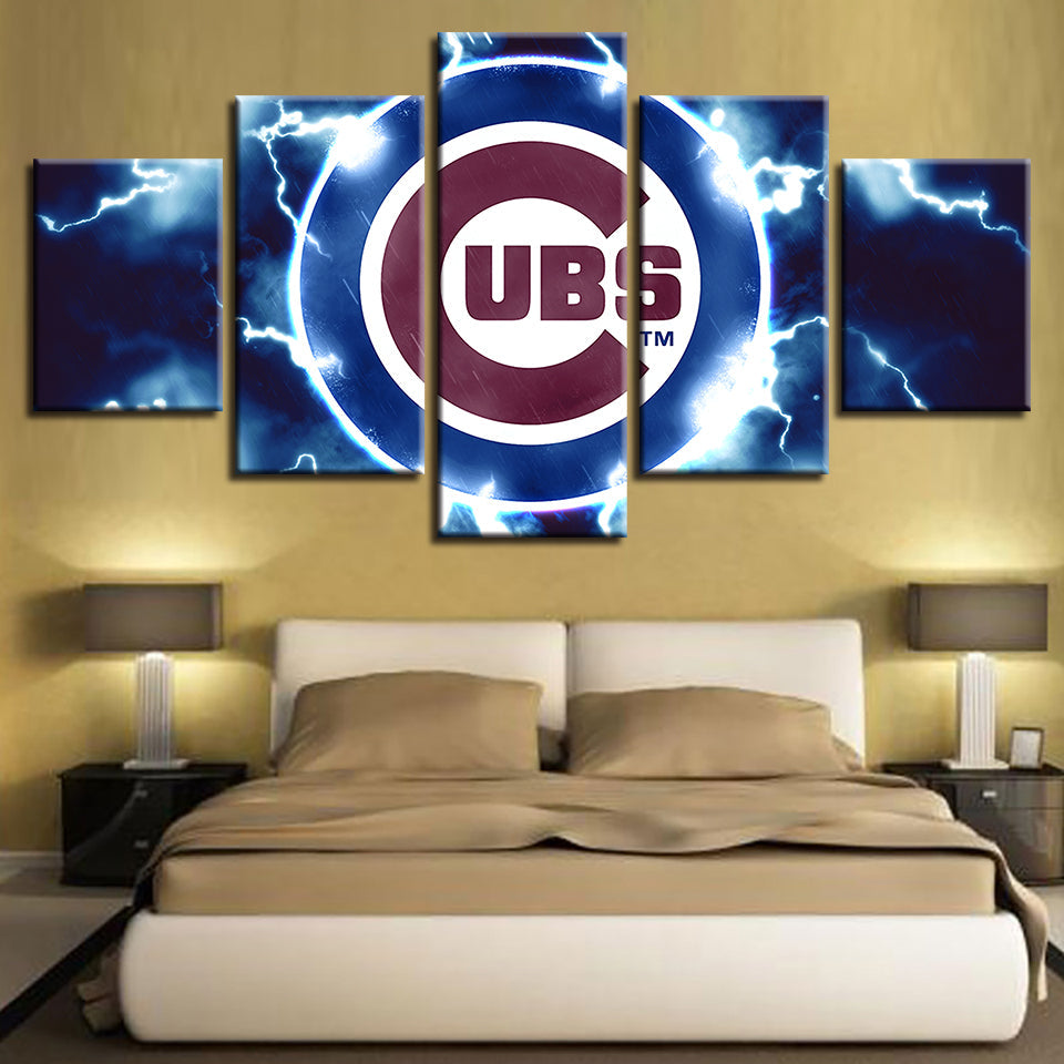 Charged Chicago Cubs 5 Pieces-Canvas Wall Art Painting | Bowlift