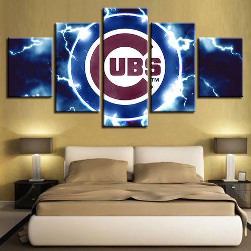 Charged Chicago Cubs 5 Pieces-Canvas Wall Art Painting | Bowlift