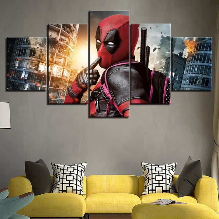 5 Piece Deadpool - Canvas Wall Art Painting | Bowlift