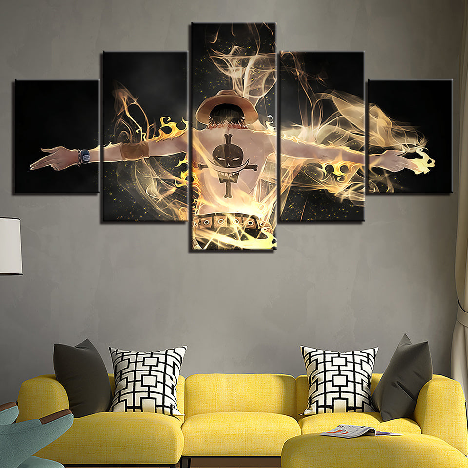 Skullman Fire 5 Piece - Canvas Wall Art Painting | Bowlift
