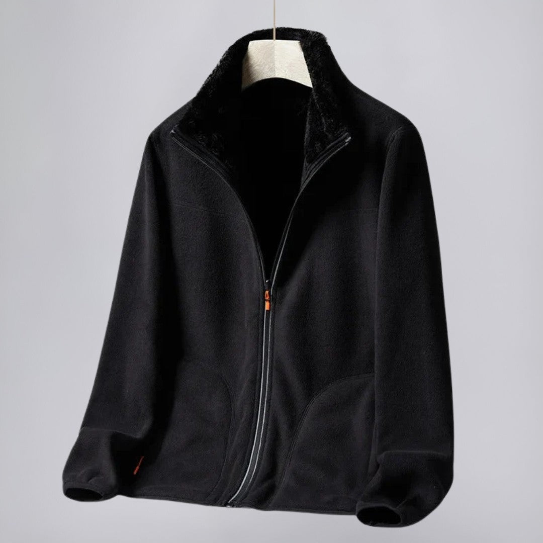 Fleece Zip Jacket with Stand Collar and Soft Interior