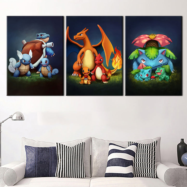 Dragon Team 3 Piece - Canvas Wall Art Painting | Bowlift