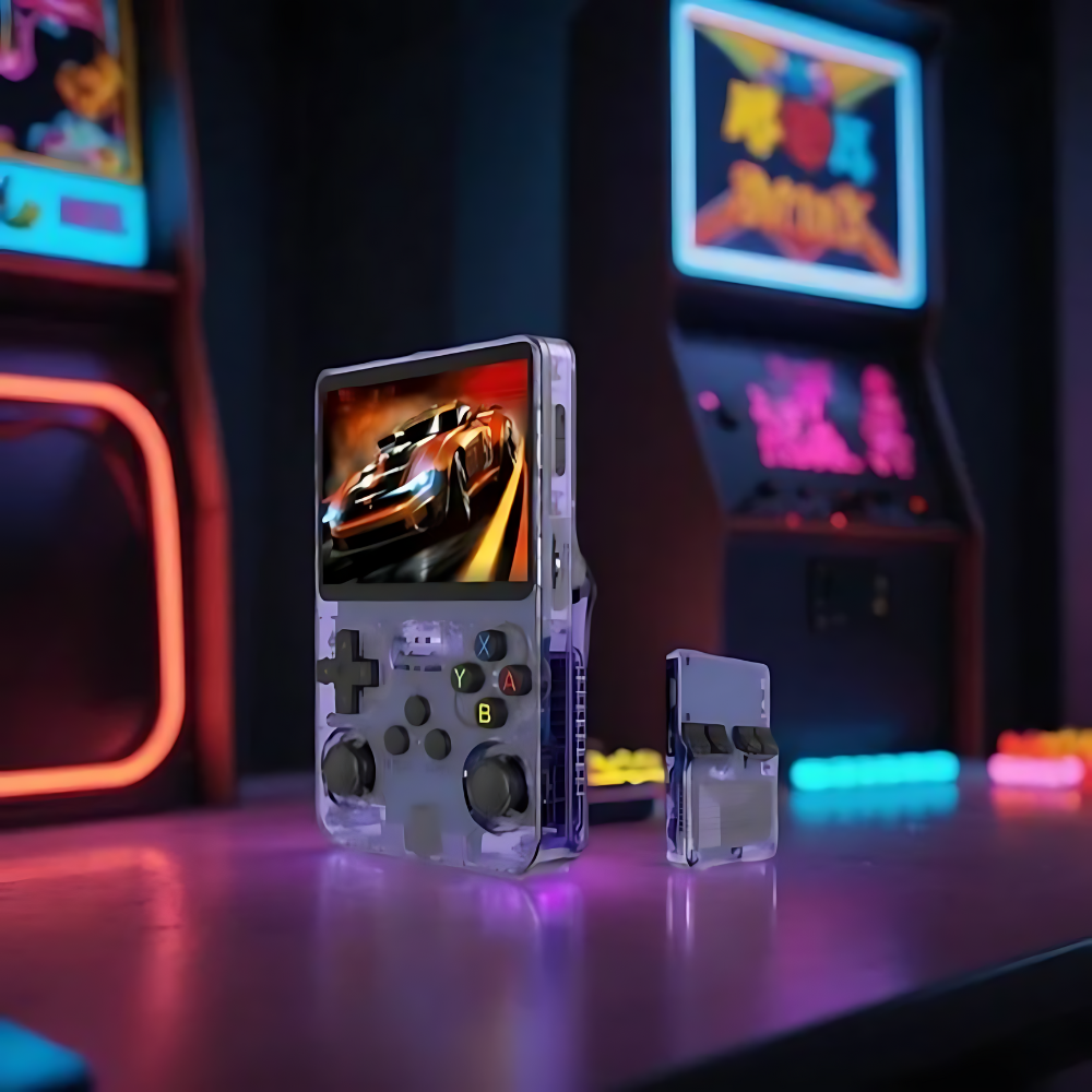Retro Handheld Gaming Console with HD Screen & USB Charging Bowlift