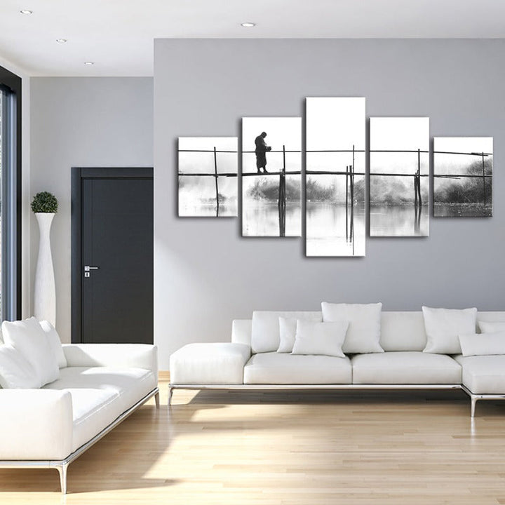 5 Piece Water Bridge - Canvas Wall Art Painting | Bowlift