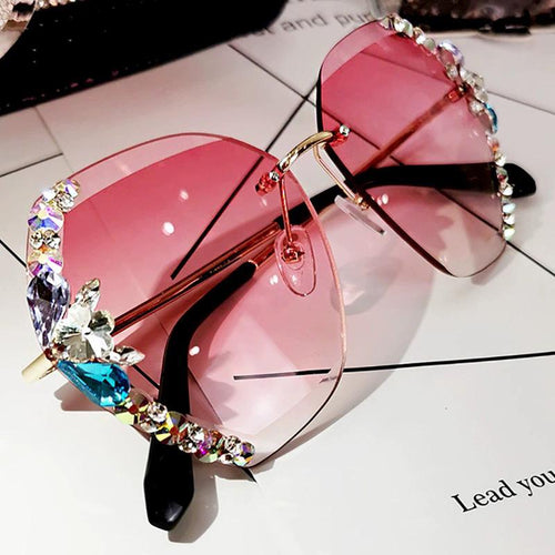 BowLift | 2022 Vintage Fashion Rimless Crystal Sunglasses