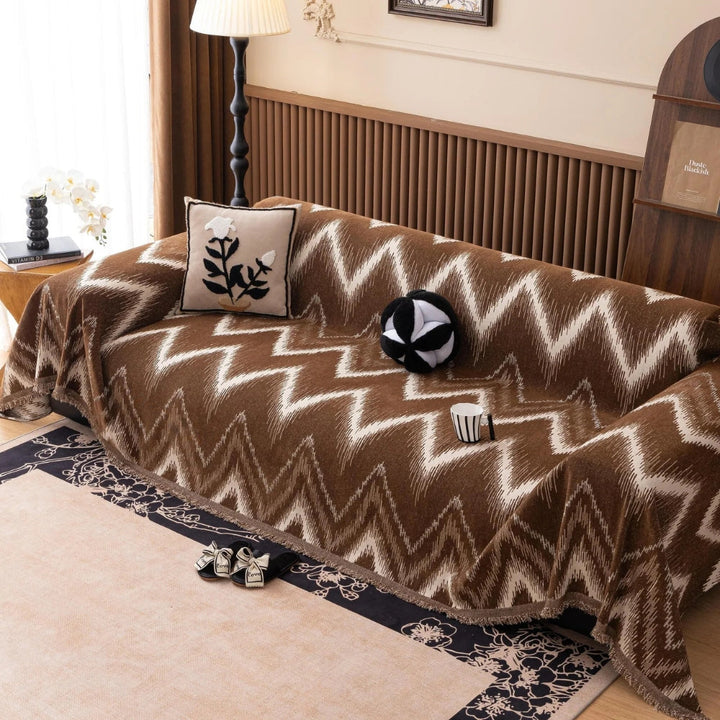 BowLift | Ochre Streak Textured Sofa Cover