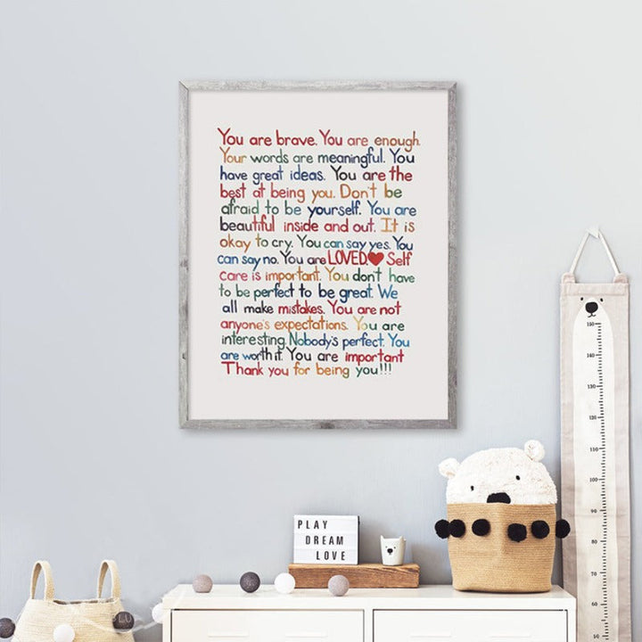 You Are Enough Loved Inspirational Posters Canvas Painting Wall | Bowlift
