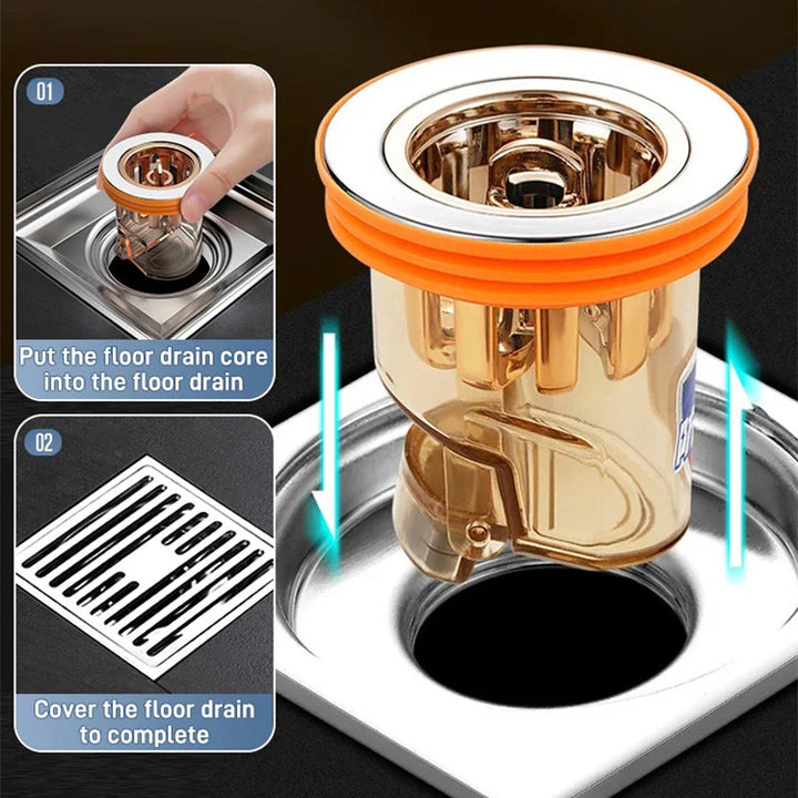 Universal double deodorant floor drain core | Bowlift