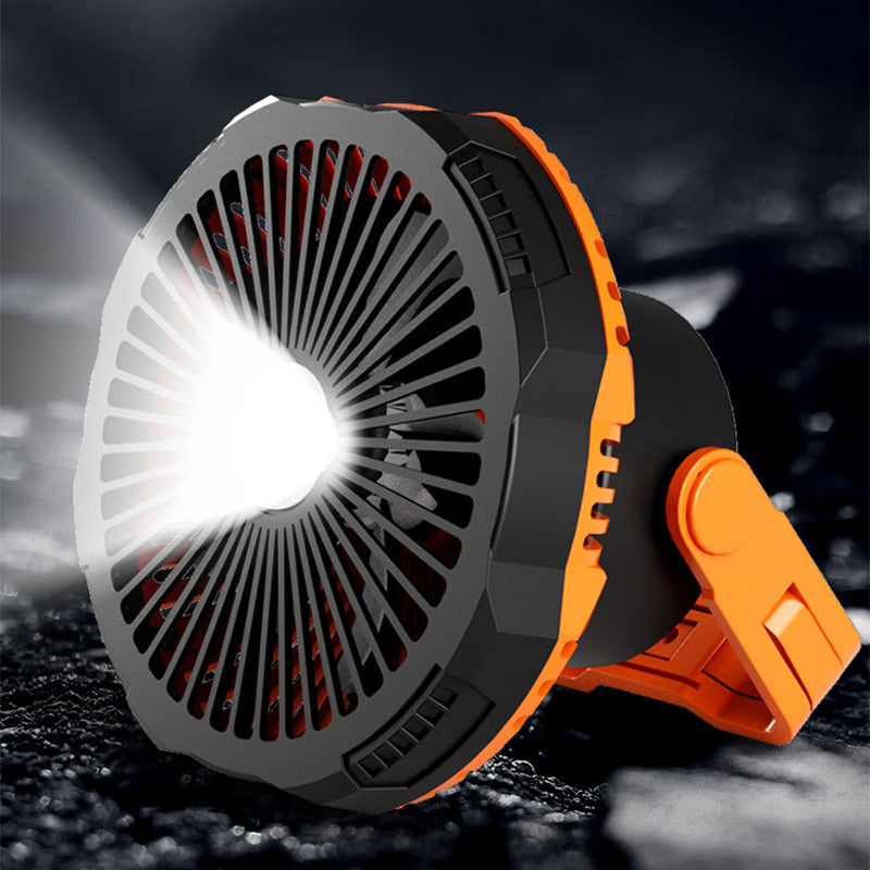 Portable camping fan with LED light | Bowlift