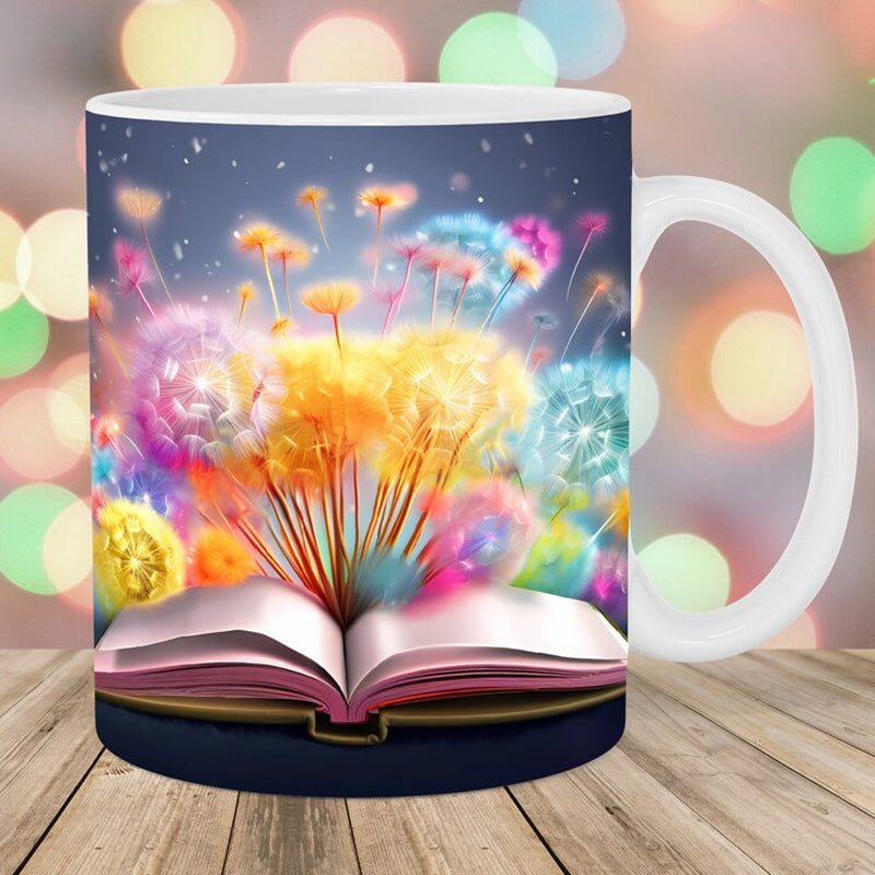 3D Artistic Beautiful Floral Books Coffee Mug - Book Lover Gift | Bowlift
