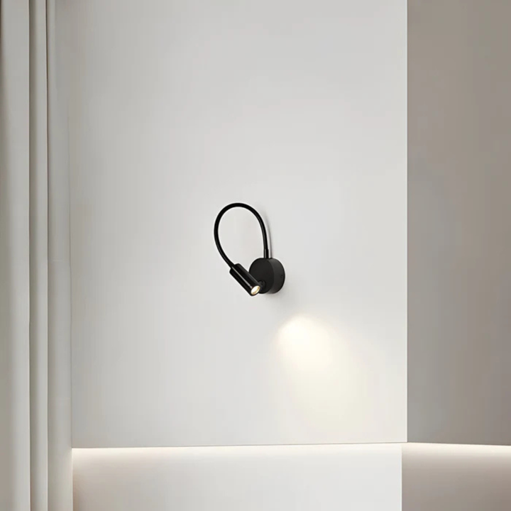 BowLift | Wireless LED Wall Light with Flexible Arm in Black