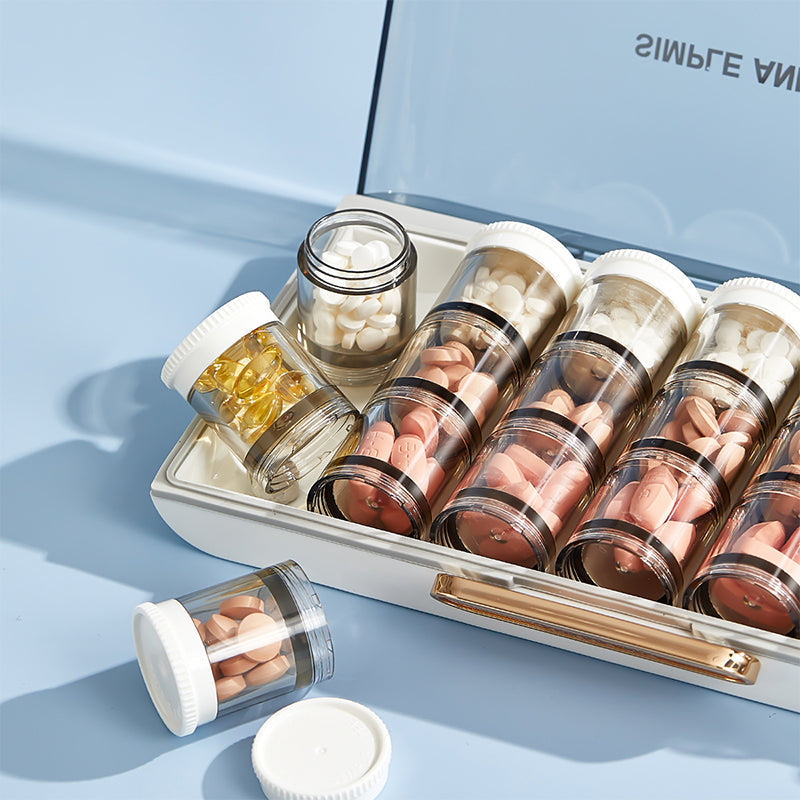 Portable high-capacity weekly pill organizer | Bowlift