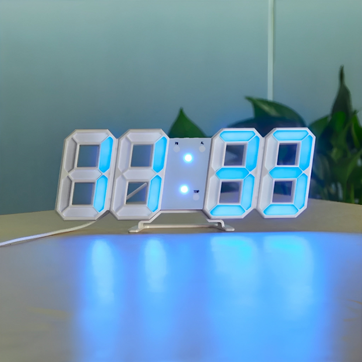 BowLift | LED clock with digital design and three-dimensional depth