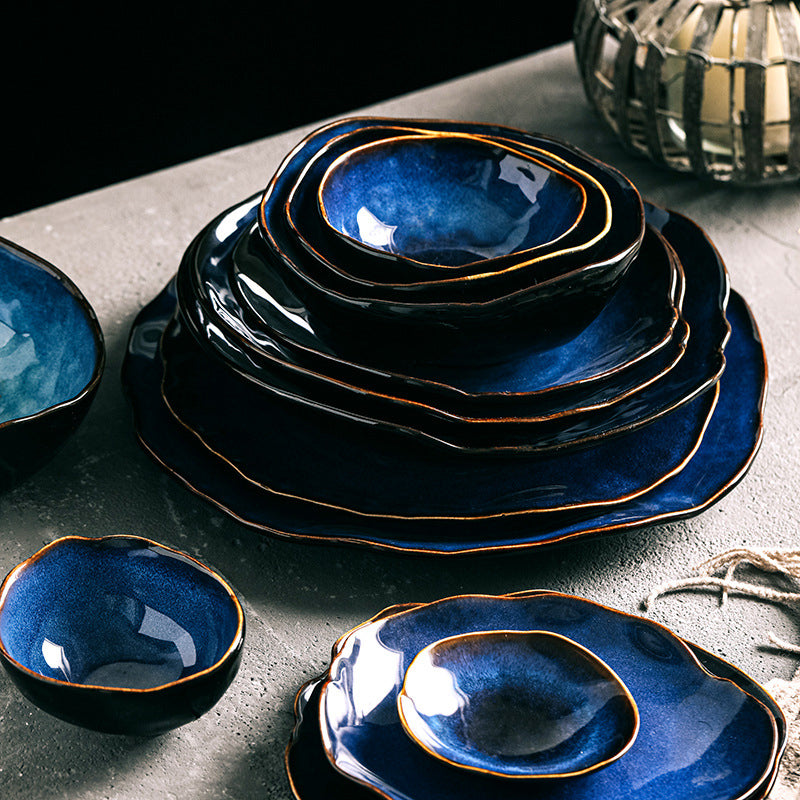 Ocean Waves Deep Blue Plate | Bowlift
