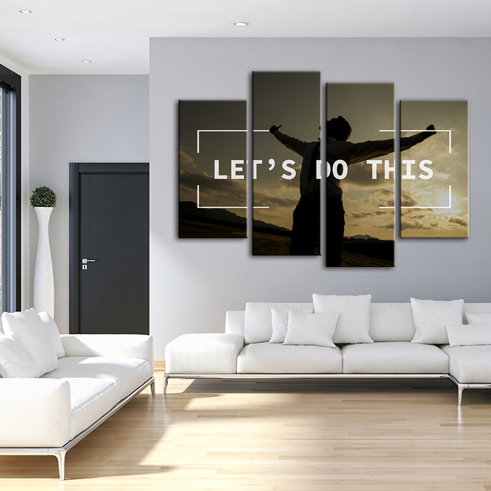 Let's Do This 4 Piece - Canvas Wall Art Painting | Bowlift