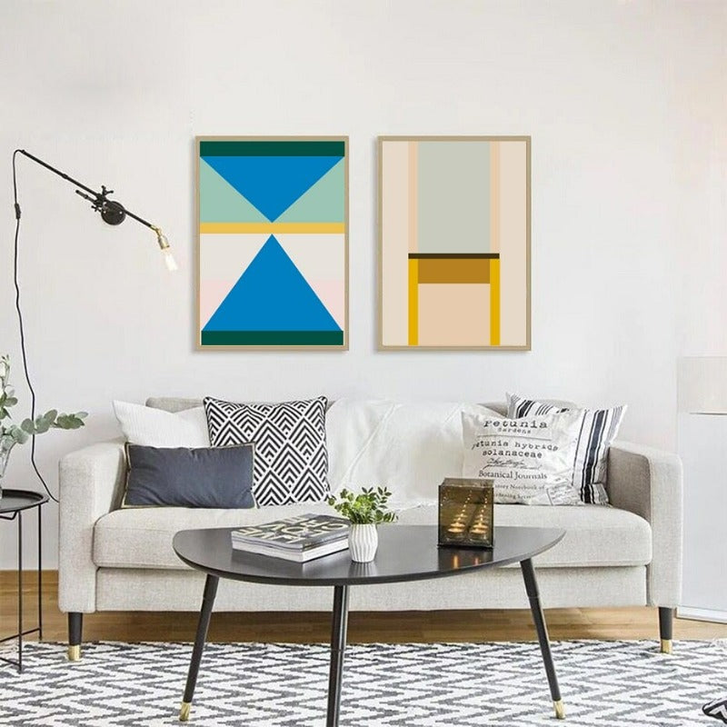Colorful Triangles - Canvas Wall Art Painting | Bowlift