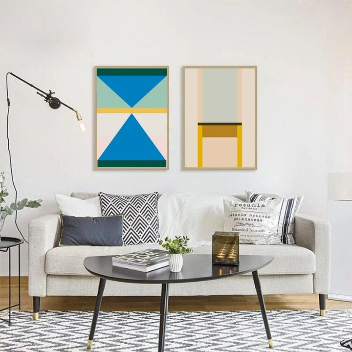 Colorful Triangles - Canvas Wall Art Painting | Bowlift