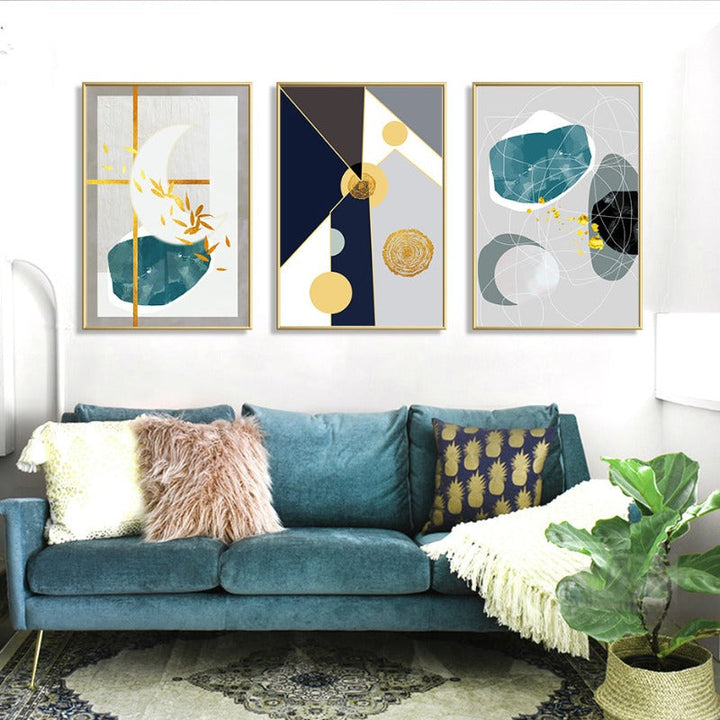 Geometric Colorful Designs - Canvas Wall Art Painting | Bowlift