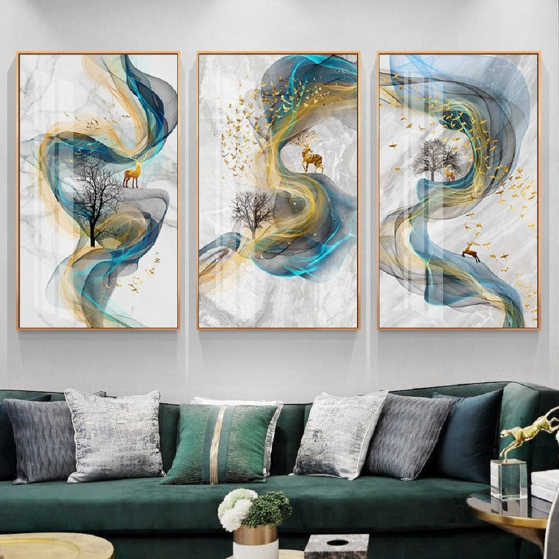 Deer In Full Spirit - Canvas Wall Art Painting | Bowlift