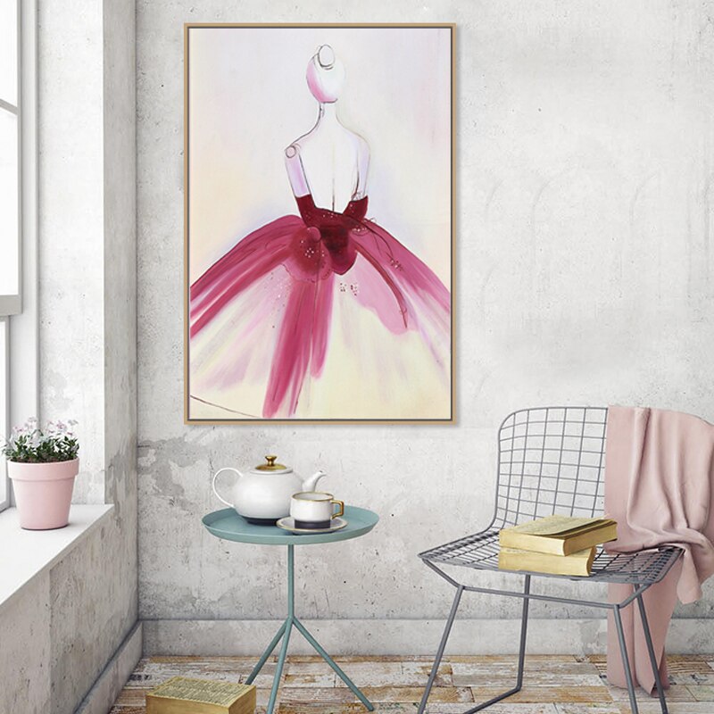 Watercolor Beautiful Dress - Canvas Wall Art Painting | Bowlift