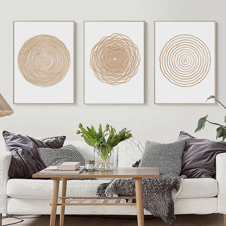 Minimalist Geometric Abstract Circle - Canvas Wall Art Painting | Bowlift