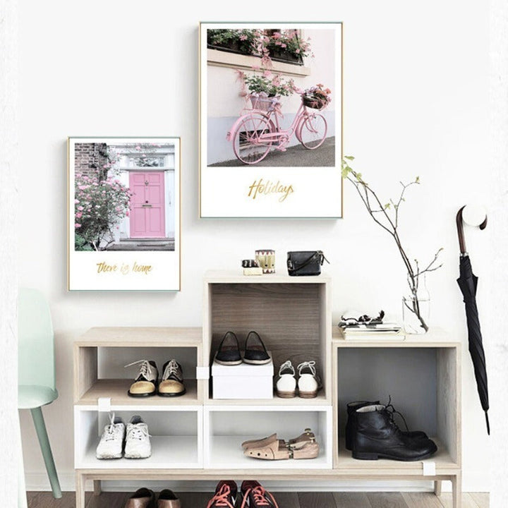 Modern Pink Floral Beautiful Pastoral Posters Prints- Canvas Wall Art Painting | Bowlift