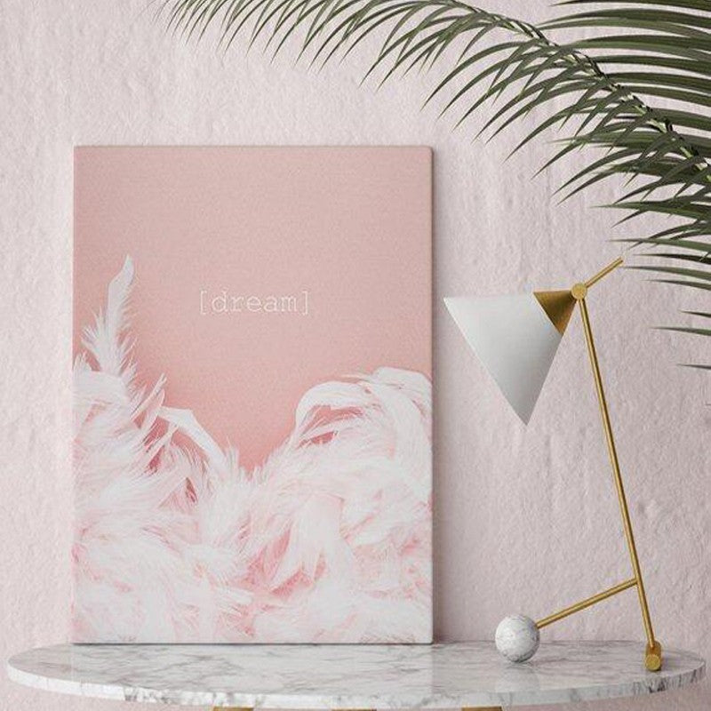 Modern Warm Pink Nordic Fellow Dream - Canvas Wall Art Painting | Bowlift