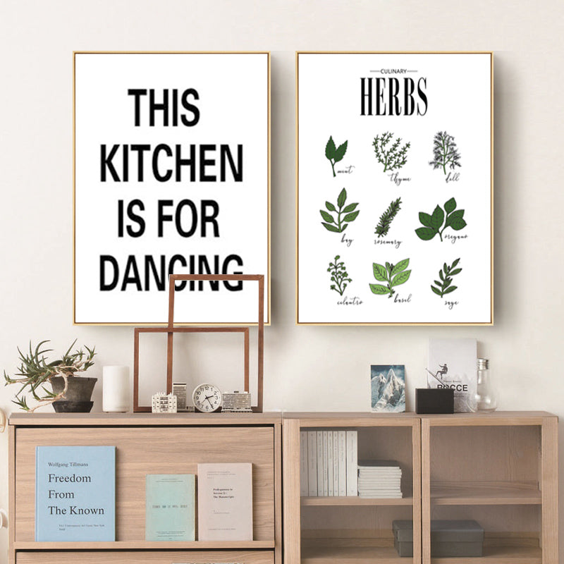Herbs Poster Botanical Kitchen - Canvas Wall Art Painting | Bowlift