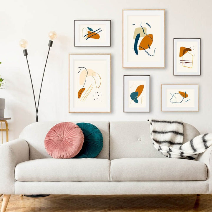 Trendy Creative Texture Abstract Brush Strokes Geometric - Canvas Wall Art Painting | Bowlift