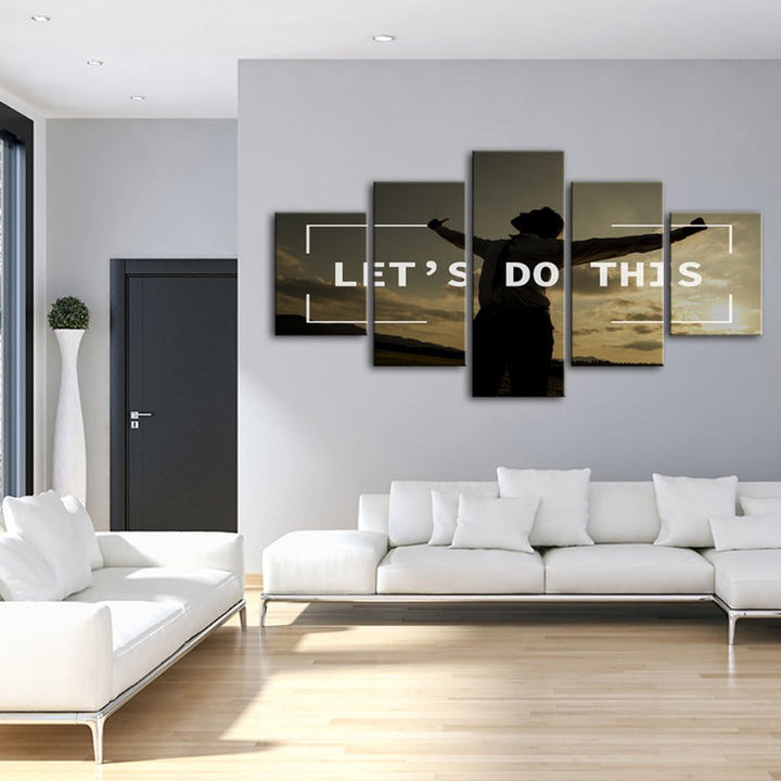 5 Piece Let's Do This - Canvas Wall Art Painting | Bowlift