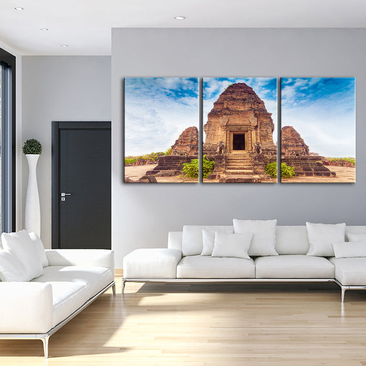 Ancient Temple 3 Piece - Canvas Wall Art Painting | Bowlift
