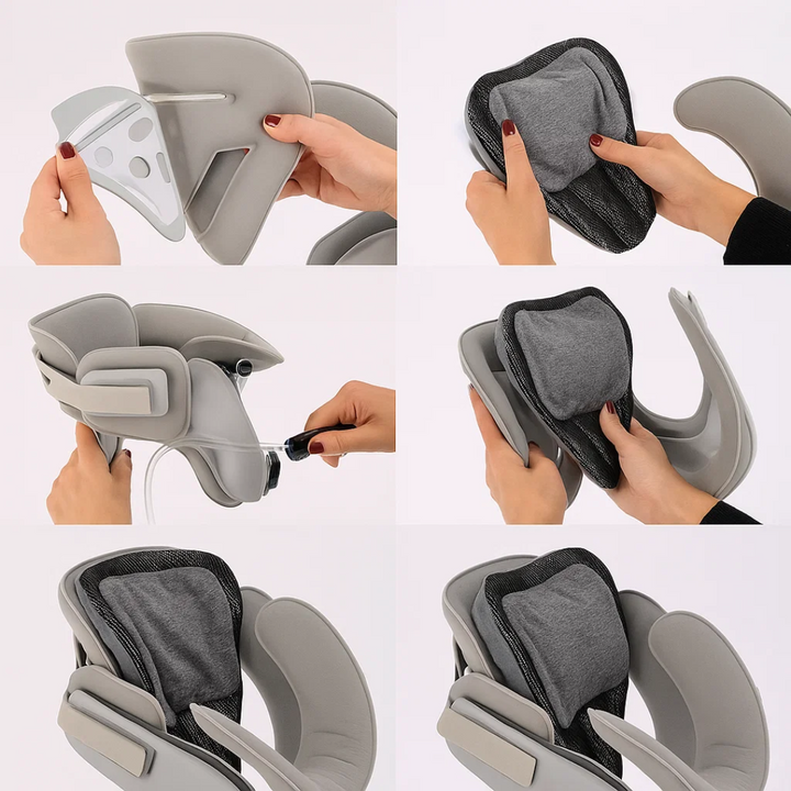 Instant Neck Pain Relief – Adjustable Inflatable Cushion – Improves Posture – Home & Office Use Bowlift