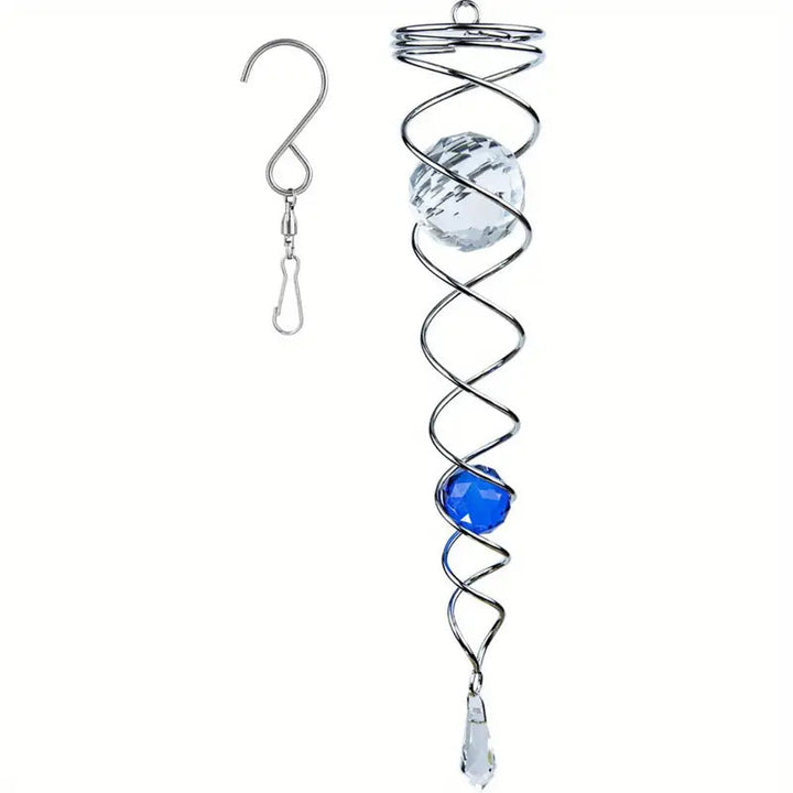 Wind Chimes Decor Crystal Gazing Ball Spiral Tail Wind Spinner Stabilizer | Bowlift