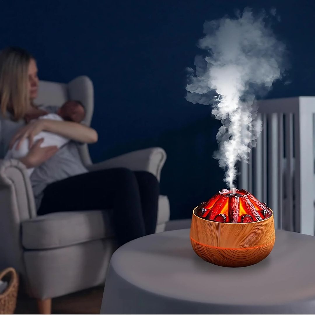 FlameMist | Essential Oil Diffuser – Flame LED – Two Mist Modes – Quiet USB Design – Home Relaxation Bowlift