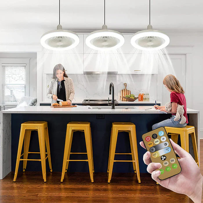 LED Ceiling Fan for Screw-In Installation – No Electrician Needed, Includes Remote Control | Bowlift