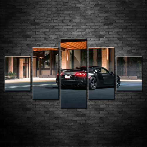 5 Pieces Classic Black  Metallic Car - Canvas Wall Art Painting | Bowlift