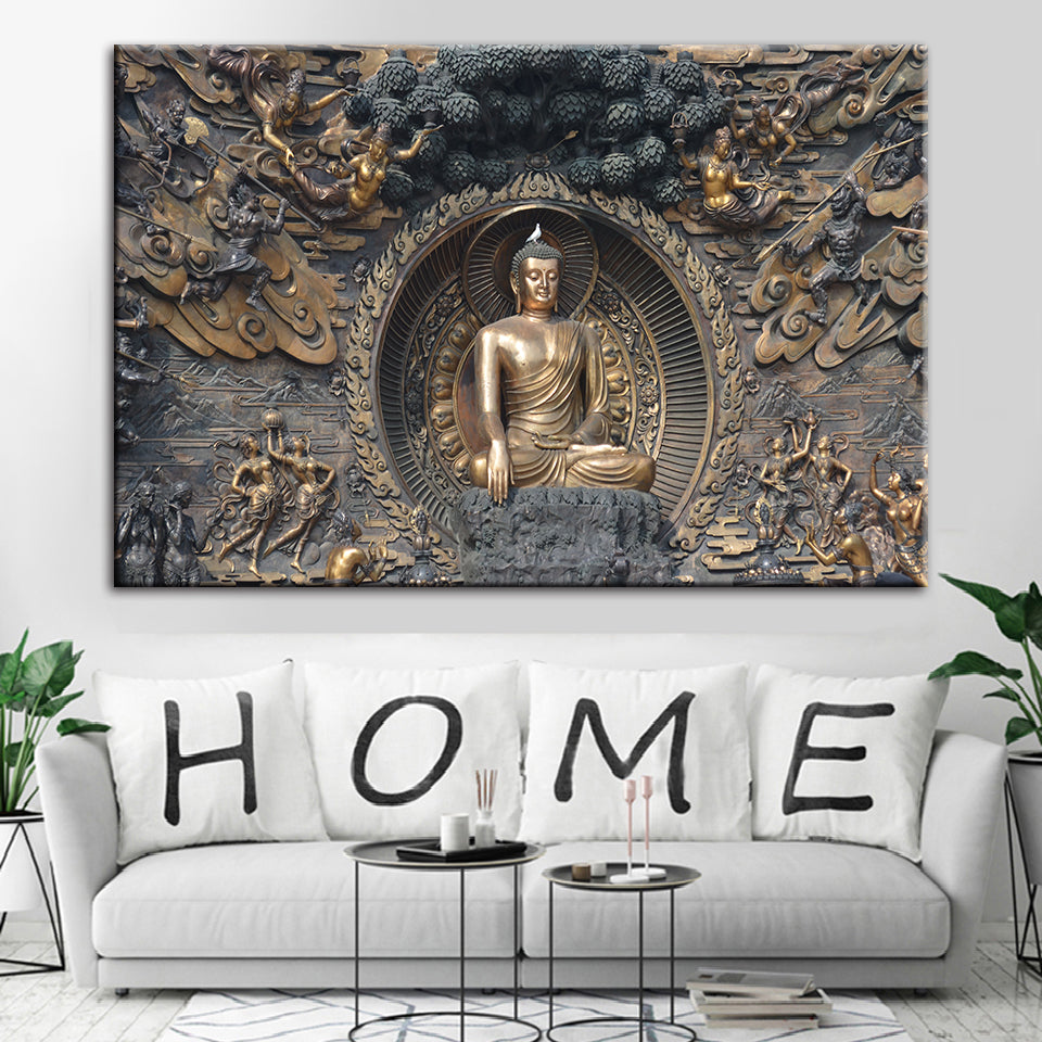 Mahavira Peaceful - Canvas Wall Art Painting | Bowlift