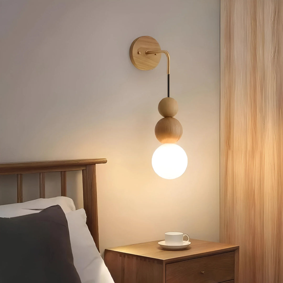 GlowHaven – Walnut & Brass Accent Wall Light