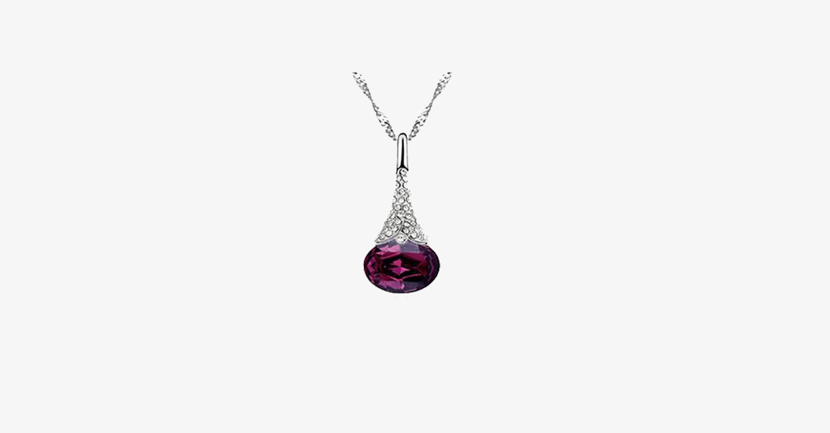 BowLift | Crystal Water Drop Pendant - Multicolored Austrian Crystals with Lobster Clasp