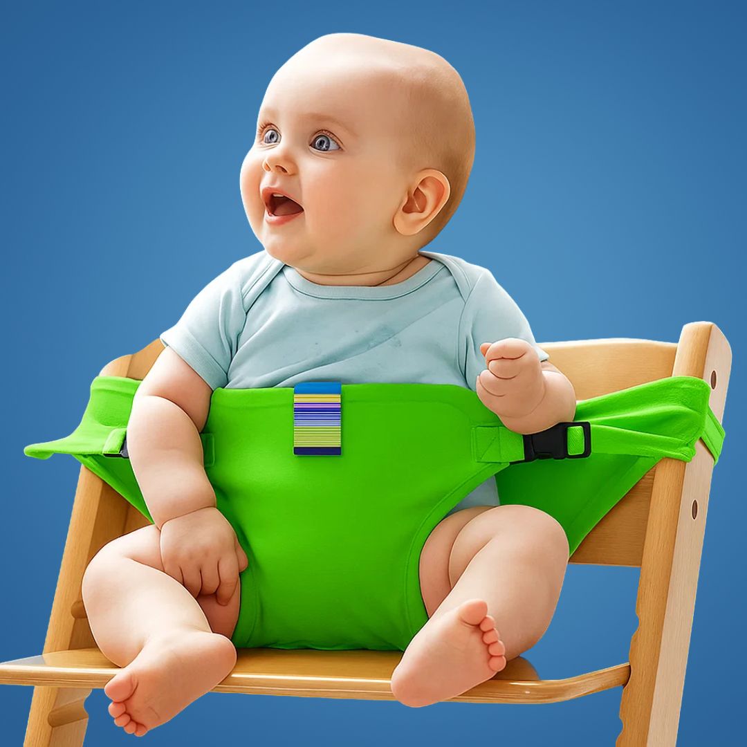 SeatGuard | Baby Chair Harness – Secure Adjustable Fit – Breathable Cotton Fabric – Portable Dining Safety Solution for Travelling Parents Bowlift