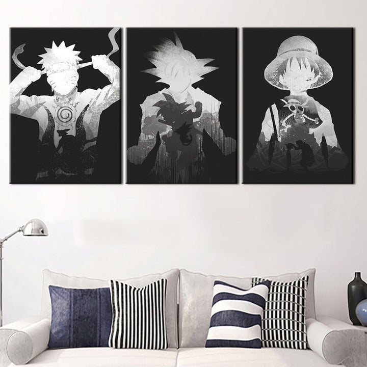 Mystery Anime Boys 3 Piece - Canvas Wall Art Painting | Bowlift