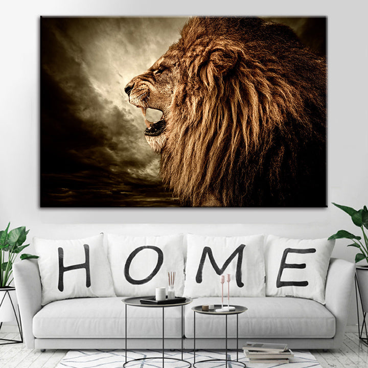 Roaring Lion - Canvas Wall Art Painting | Bowlift
