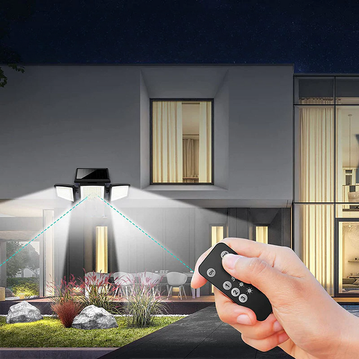 Solar-powered security light with motion detector – LED outdoor spotlight for home and garden | Bowlift