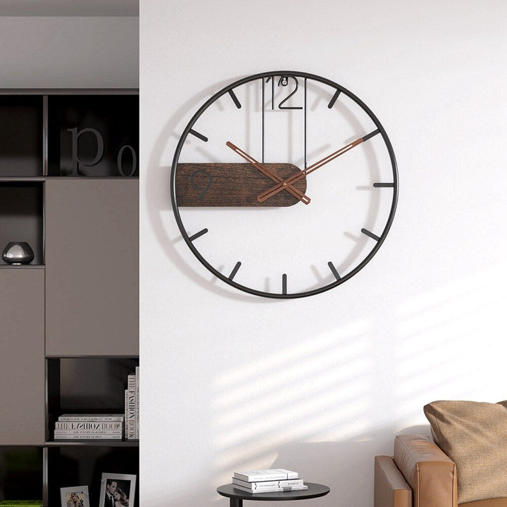 Robust Wall Clock of Steel and Walnut - Stylish Design for Any Interior | Bowlift