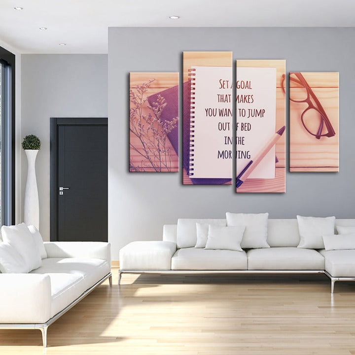 4 Piece Inspirational Art - Canvas Wall Art Painting | Bowlift