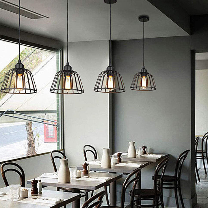 BowLift | IronSphere Pendant - Black industrial iron pendant light for modern interiors