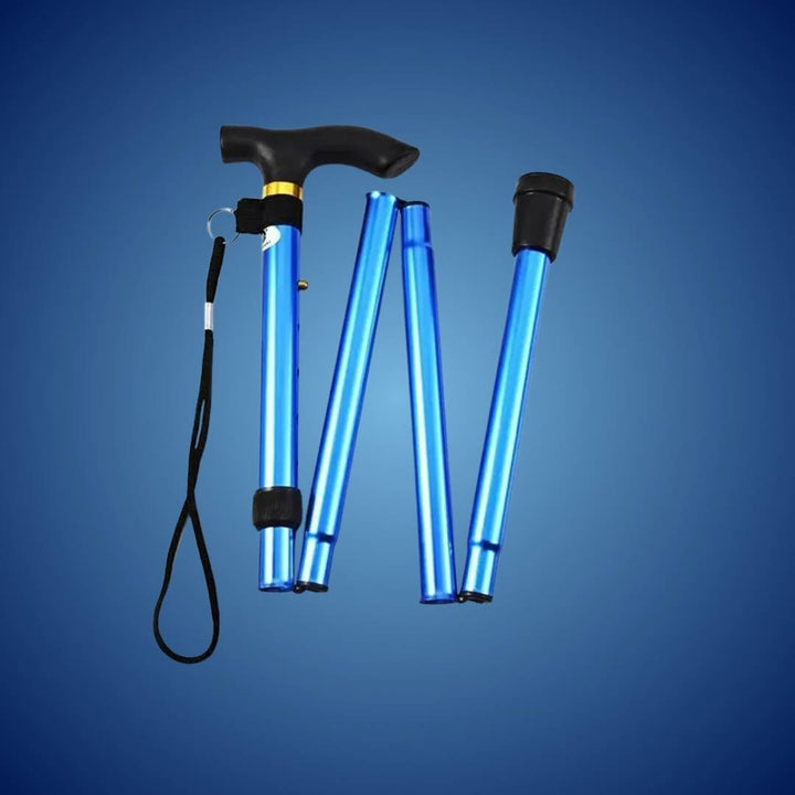 StrideAid Folding Telescopic Walking Stick | Adjustable Cane - Ergonomic Handle - Non-Slip Tip for Mobility Support Bowlift