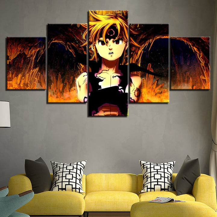 5 Piece Amazing The Seven Deadly Sins - Canvas Wall Art Painting | Bowlift