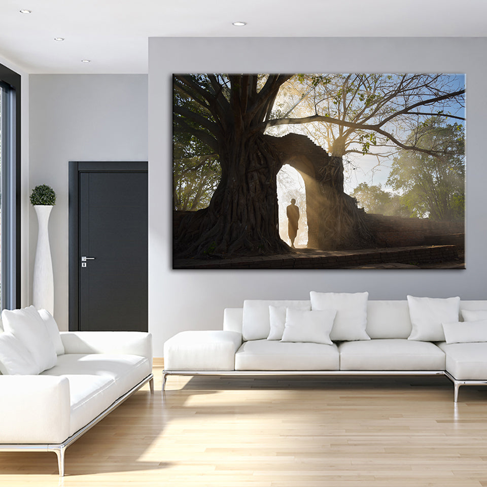 Lone Man Nature - Canvas Wall Art Painting | Bowlift