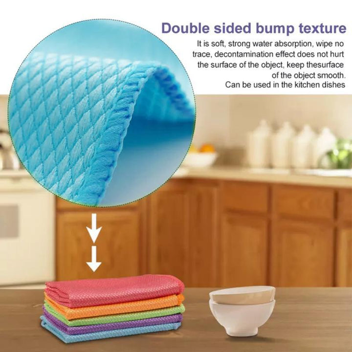 BowLift | Fish Scale Microfiber Polishing Cleaning Cloth 5 Pcs